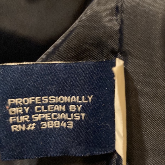 Mackintosh Navy Wool Jacket Coat With Fox Trimmed Hood - Picture 4 of 7